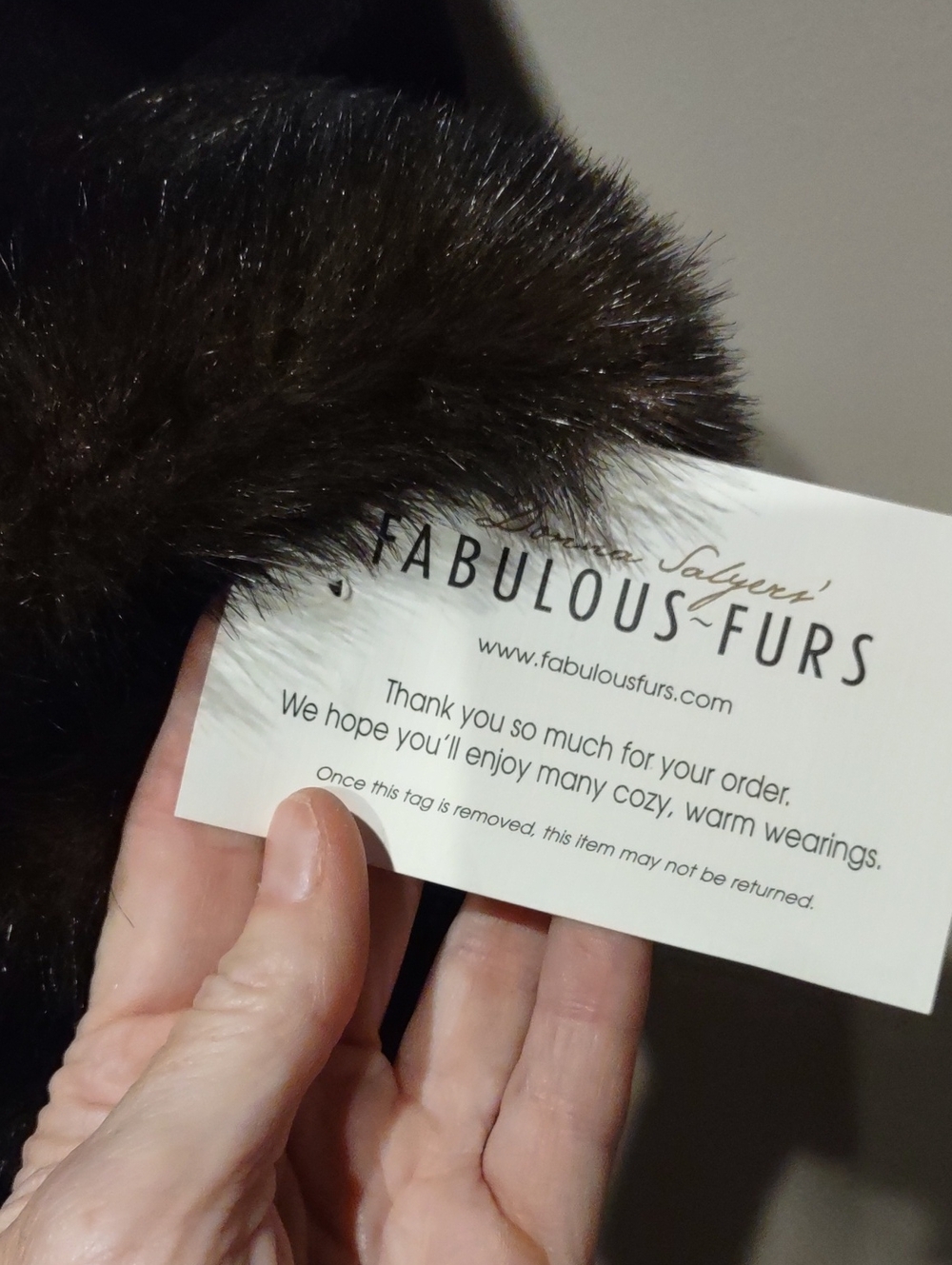 Long Brown Cashmere Blend Coat with faux fur trim M-L - Picture 11 of 16